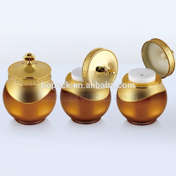 Luxurious round shape airless cream jar with crown cap,30g,50g, HPK-AIRB03-00014W