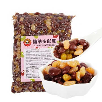 2022 Bubble Tea Toppings: 1 kg verschiedene süße Bohnen, einschließlich roter und weißer Nierenbohnen und grünen Erbsen in 3 Farben