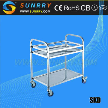 2015 China Square Stainless Steel Hotel Room Tea and Food Service Cart And Cleaning Trolley