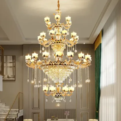 Luxury Jade Crystal Chandelier for Villa Living Room