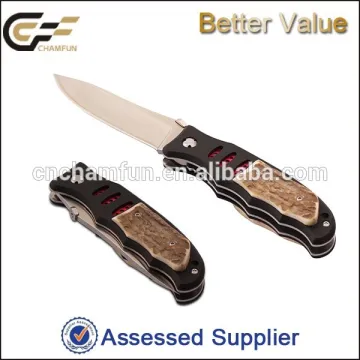 Deer bone folding knfie / 2015 new products bone knife /7Cr17Mov pocket knife