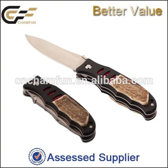 Deer bone folding knfie / 2015 new products bone knife /7Cr17Mov pocket knife