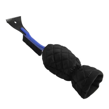 Car Windshield Snow Remover: Heavy Duty Frost Shovel Tool with Scratch-Free Snow Brush and Ice Scraper Mitt