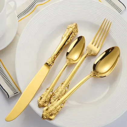 Luxury Royal Gold  Stainless Steel Flatware Set