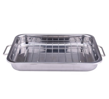 Roestvrij stalen bakpan met koelrek en een bakpan met handgreep voor oven: perfecte kookoplossing
