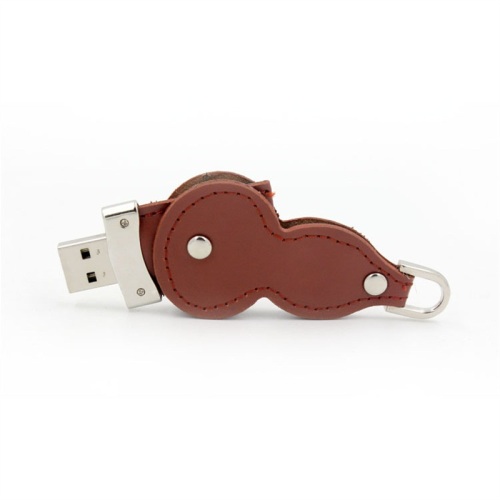 Giveaways Leather Gourd Shape Usb Flash Drive
