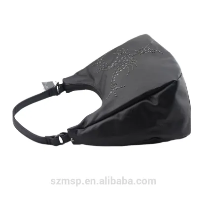 genuine lady leather butterfly rivet shape handbag for day use / lady handmade bowling handbag