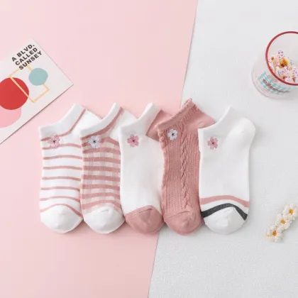 Cherry Blossom Embroidered Socks