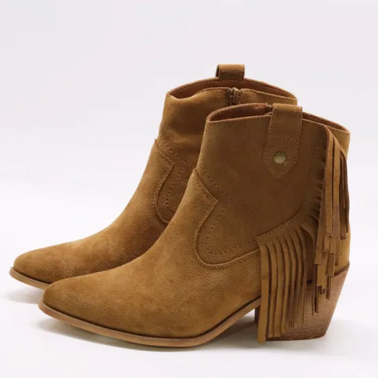 Women's Suede High Heel Pointed Toe Ankle Boots - Shoes Manufacturing Company