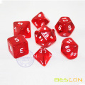 Color rojo translúcido 7pcs RPG Polyhedral Dice Set