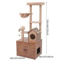 Artificial Wood Eco-friendly Classic Cat Tree Modern Indoor Scratching Tower Pet Furniture Durable Stylish Cat Climbing Solution
