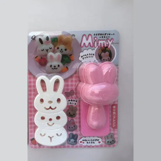 Plastic bento onigiri rabbit japanese sushi Rice Mould with seaweed nori cutter