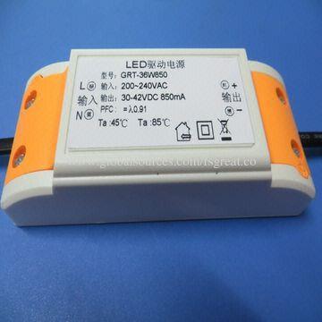 36w Constant Current Indoor Led Driver With 30-42v Dc Output Voltage ...