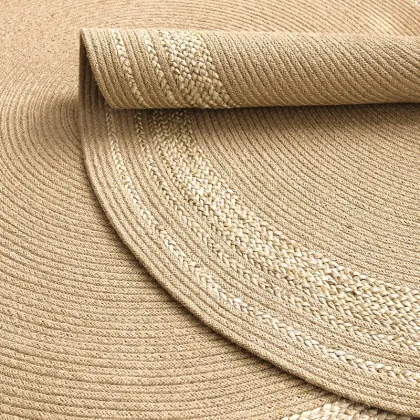 Round hemp jute home floor rug