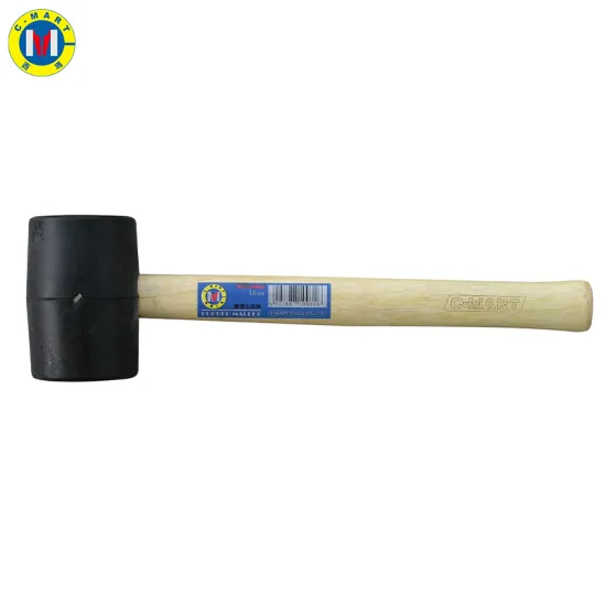 C-Mart's 24 oz Premium Quality Tile Floor Ceramic Hammer with Double-Faced Head, Wood Handle, and Large Rubber Mallet: Easy Operation for Professional Results