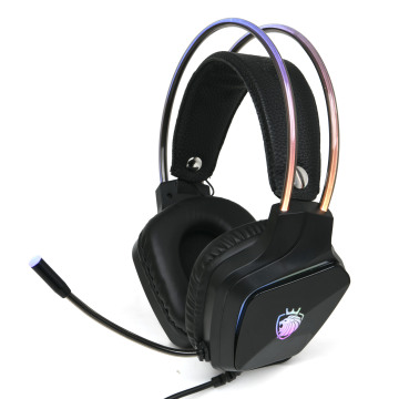 Gamer Wired RGB Over-Ear Headband ANC Noise-Canceling USB/ AUX PC Gaming Headset with Microphone