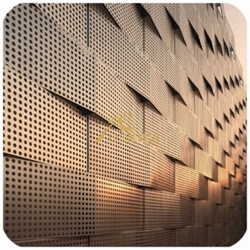 Perforated metal mesh aluminum laser cut art panel for facade and architect Project