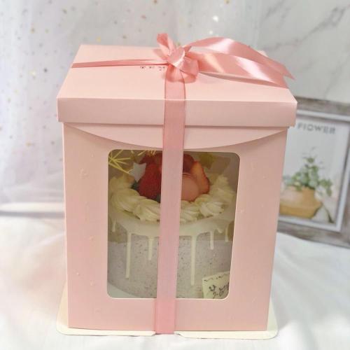 8inch square cake box packaging with clear window