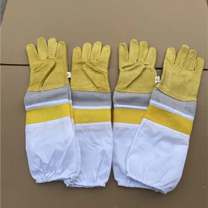 Affordable Goatskin and Cotton Beekeeper Gloves for Hive Maintenance