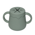 Taza de refrigerio de silicona con forma de copo de nieve, esencial para alimentación de niños pequeños