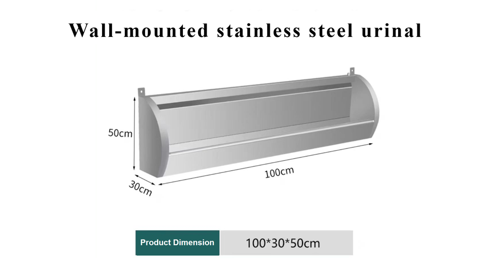 Wall-mounted stainless steel urinal