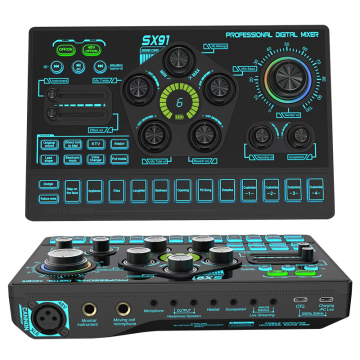 XTUGA Hot Sale SX91 Professional Live XLR Sound Card Audio Interface with 48V for Streaming