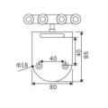 Glass Door Semicircle hanging wheel