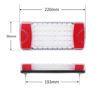 Red and White LED Taillight Assembly for Truck, Trailer, and Semi-Trailer in Hong Kong
