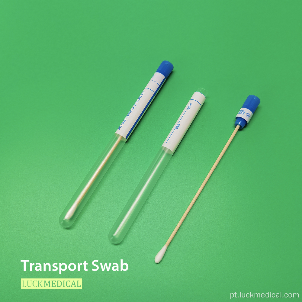 Transporte Swab Wooden Stick Cotton Tip FDA