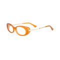 Ucuz Şık Oval Şekar Tam Jant Gözlükleri Çerçeveler Asetat Gözlük