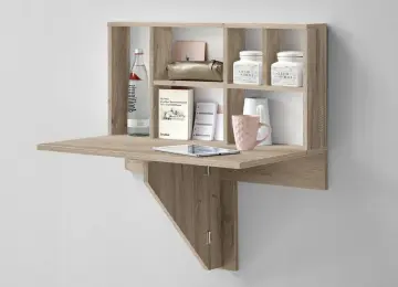 MDF Wooden Floating Wall Shelf for Storage with Desk