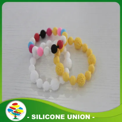 Cheap White Bracelet,Circular Bead Silicon Bracelet