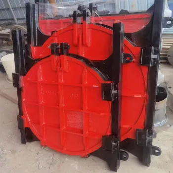 Round cast iron stem less gate