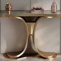 Italian light luxury rock plate stainless steel table