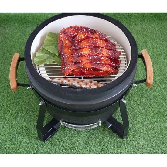 Classic Matte Black Kamado Grill with Cast Iron Vent
