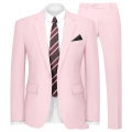 WYWK 2 Piece Men's Suit Wedding Party-Light Pink-M