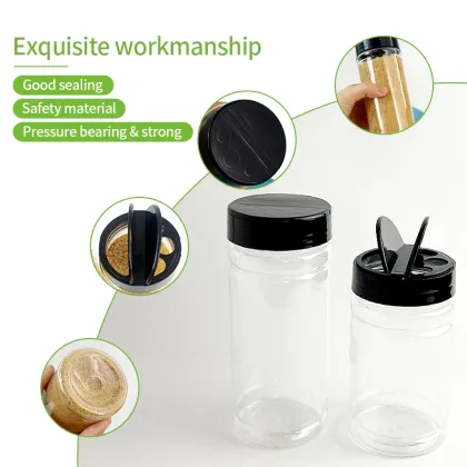 Clear PET Plastic Spice Jar - 10/12oz Pepper Sauce Shaker Bottle