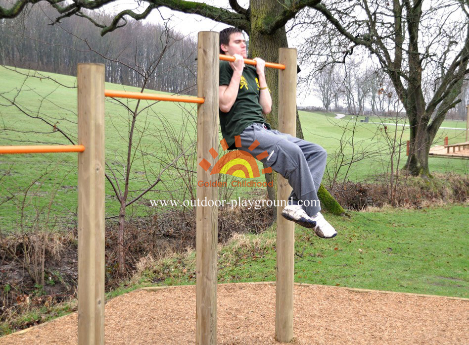 Wooden Uneven Bars Balance Playground For Sale