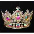 3.9 Inch Full AB Stone Round Rhinestone Tiara