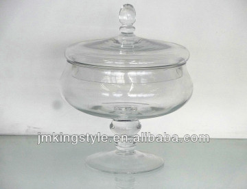Glass cake stand with lid