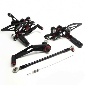 Adjustable Foot Pegs and Rearset Kit for GSXR600 2006-2007 Motorcycles - FARSU001-B Black CNC Version
