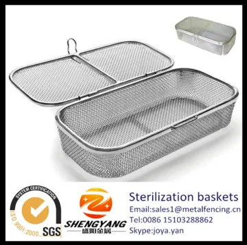 11'x22'x2' disinfecting baskets acid resistance surgical instrument wire mesh baskets hospital used sterilization baskets