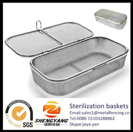 11'x22'x2' disinfecting baskets acid resistance surgical instrument wire mesh baskets hospital used sterilization baskets