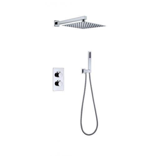 Thermostatic shower system na may rain shower at handheld