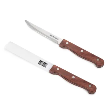 Professional Wood-Handled Bread Slicer and Serrated Steak Knife Set