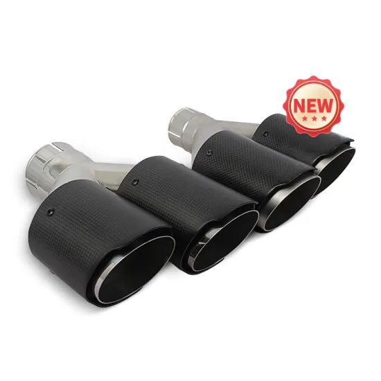 Black Matte Carbon Fiber Exhaust Tips with Stainless Steel Car Muffler Pipe