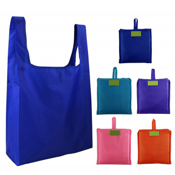 Customized Polyester Taffeta Foldable Recycling Tote Shopping Bag with Logo