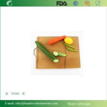 TF083 / 2015 Rectangle Bamboo Surface Cutting Board Chopping Board with Stainless Steel Handle