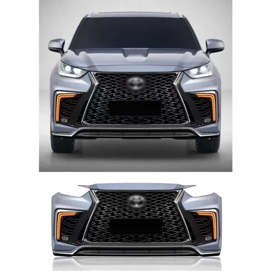 Auto Car Front Bumper Body Kits for Toyota Highlander 2021-2022 - Lexus LX600 Compatible Plastic Material Upgrade