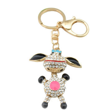 Curt laughing funny full jewelled wholesale rhinestone keychain, OEM/ODM/small orders are welcome